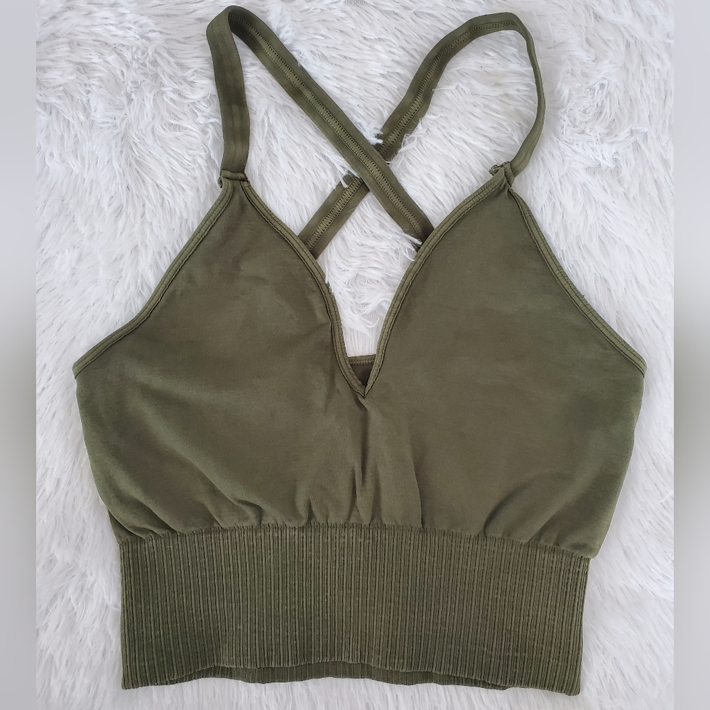 Free People Good Karma Crop Secret Moss